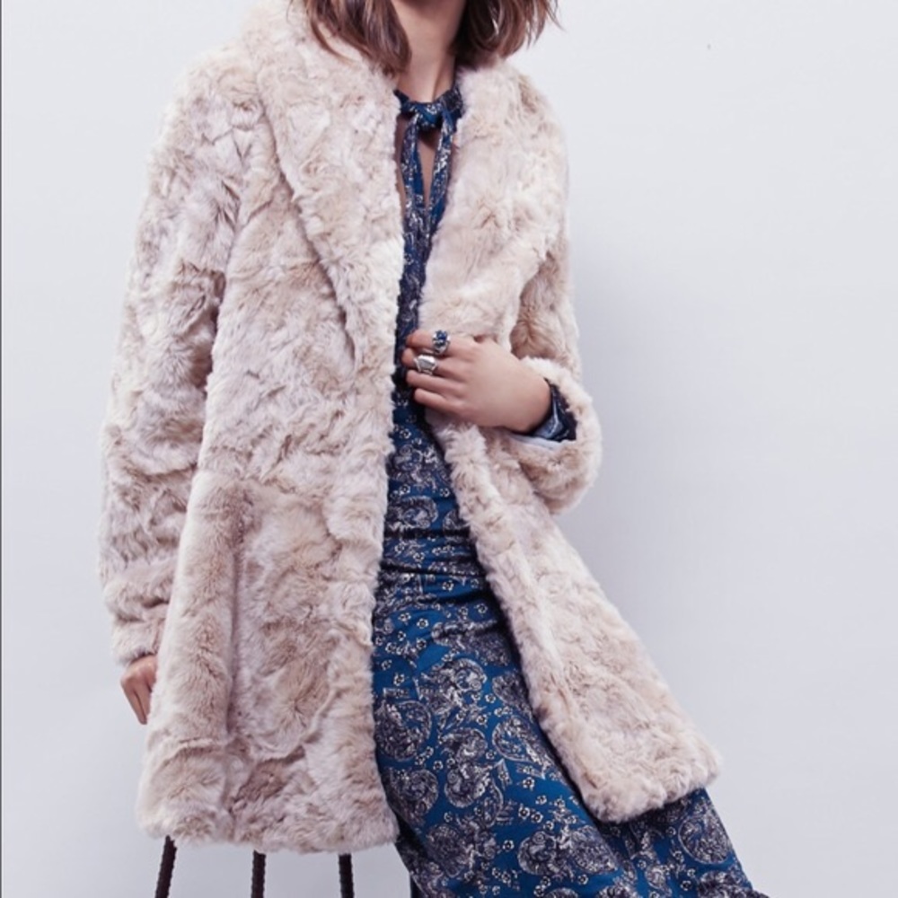 Free People Swingy Faux Fur Coat